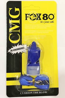 UE Ind Fox 80 CMG Whistle CANADA Made Classic Pealess Whistle with Cushioned Mouth Grip (BLUE) Pealess Whistle