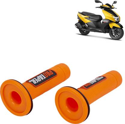 Rhtdm Anti Slip Motorcycle Grip C Grip Orange For Ntorq 125_MO622 Handle Bar Grip For TVS Universal For Bike