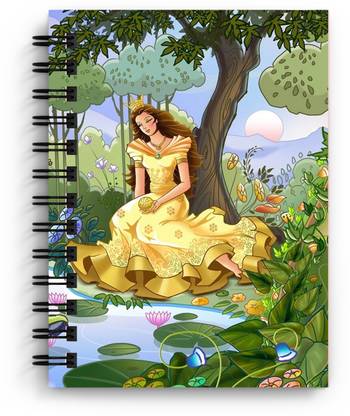 DI-KRAFT Princess Printed Regular Notebook A5 Diary Unruled 160 Pages