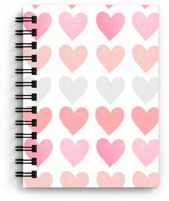 DI-KRAFT Heart Shape Printed Regular Notebook A5 Diary Unruled 160 Pages