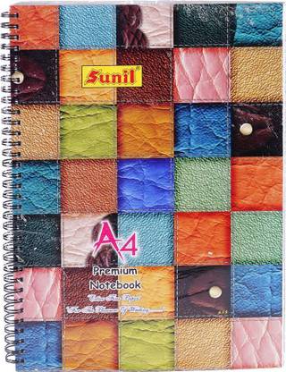 SUNIL Spiral Notebooks | A4 Size | 21 cm x 29.7 cm | Plain Notebook A4 Notebook Single line Ruled 192 Pages