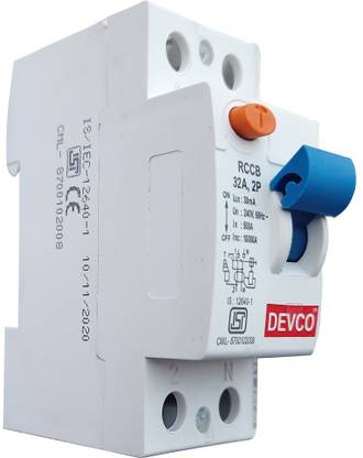 DEVCO 2-Pole 32-Amp (30mA)-RCCB RCC203203 MCB