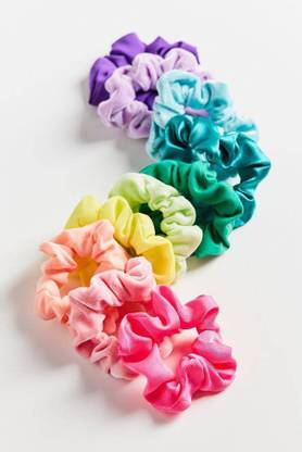 hummanbird Multicolor Hair Tie Silk Scrunchies Satin Hair Bands Set of 10 pcs Rubber Band