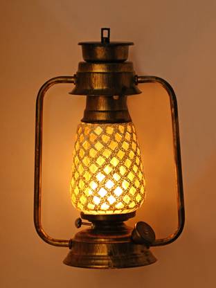 AFAST White, Gold Iron, Glass Table Lantern