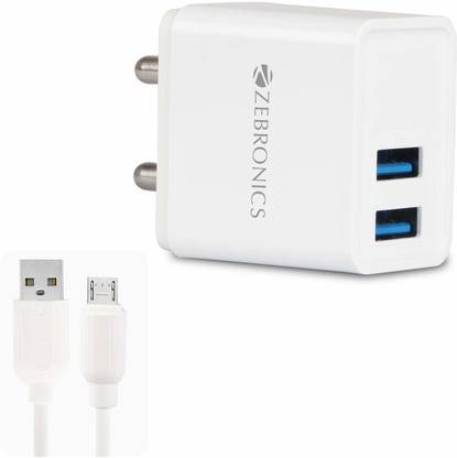 ZEBRONICS 3.1 A Wall Charger for Mobile with Detachable Cable