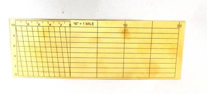 M I Enterprises DIAGONAL SCALE 16" = 1 MILE SCALING Ruler