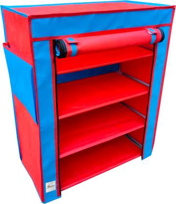 Raunak 4 tier with Non Woven Fabric cover Metal Shoe Stand