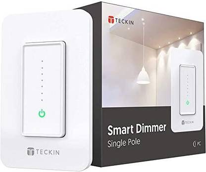 Teckin Smart Dimmer Switch,WiFi Dimmer Light Switch Work with Alexa and Google Home and Siri,Remote and Voice Control,Schedule and Timer,Single Pole,No Hub Required