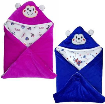 BRANDONN Cartoon Single Hooded Baby Blanket for  AC Room