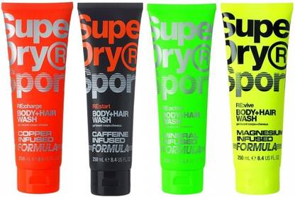 Superdry Sport Re -Vive,Charge,Start,Active Body Wash Combo,