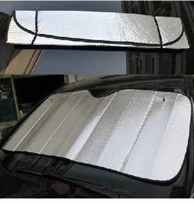 TOUCH OF MODERN Car Front Silver Sunshade Foil Curtain Foldable Car Sunshades for Front/Rear Windshield Material: Aluminium Foil Car Curtain