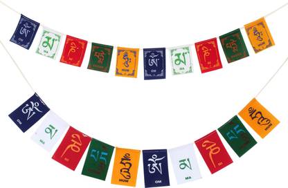 PARTY MIDLINKERZ Tibetian Buddhist Prayer Flags for Car and Bike (Combo Pack) Rectangle Car Window Flag