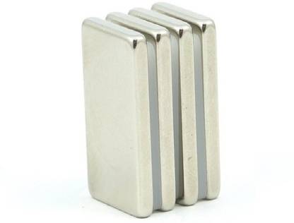 ART IFACT 4 Pieces of 25mm x 12mm x 2mm Neodymium Magnets - N52 Rectangular Magnets - Rare Earth NdfeB Magnets - For DIY, School Project or Commercial Usage Fridge Magnet, Multipurpose Office Magnets, Magnetic Paper Holder Pack of 4