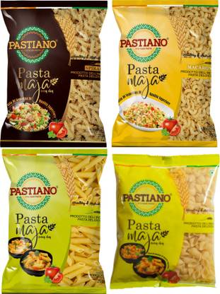 PASTIANO 4 shapes of pasta- Macaroni, Penne, Fusilli, Shells Elbow Macaroni, Macaroni, Shell, Penne, Spirali, Fusilli Pasta