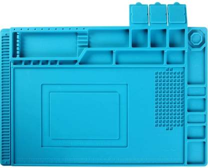 Breewell Soldering Mat 500 ? Heat Insulation Silicone Repair Mat with Scale Ruler and Screw Position Non-slip Odorless Electronic Repair Mat for Soldering Iron, Phone and Computer - 17.7x11.8 Inches 25 W Simple