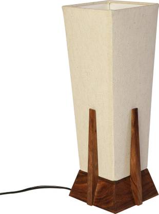 Atheria Brown 14 inch Pyramid Sheesham Wood Table Lamp
