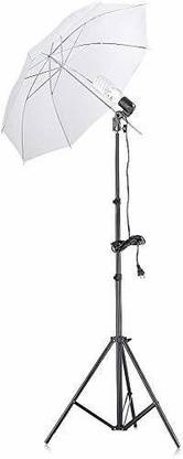 WON 3pcs Set of Umbrella White 80CM + Portable Foldable Umbrella Flash Photo Video Studio Lighting Photography Stand + Umbrella and Bulb Holder Tripod (Black, Supports Up to 2000 g) (Bulb Not Included) Tripod