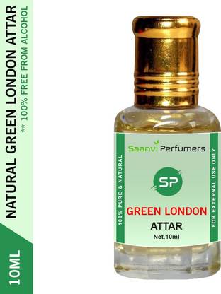 Saanvi perfumers Green London Attar For Modern Men & Women Alcohol Free Perfume Oil With Roll On Easy To Apply Floral Attar