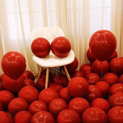 मैजिक बैलून सॉलिड Solid 100 red balloon Balloon गुब्बारा