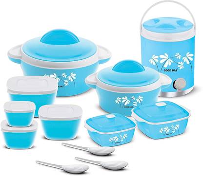 Good Day Grace Hot & Fresh Food Safe Inner Steel Casserole with Serving Spoon, Water Jug and Storage Container Serving Set