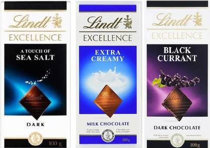 LINDT Black Currant +Extra Creamy + Black Currant Chocolate Bars