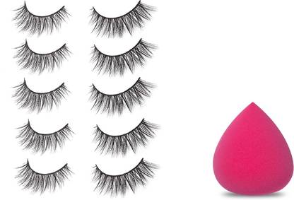 AVEU Beauty Eyelash For girls (Pack of 10 )+ Beauty Blander