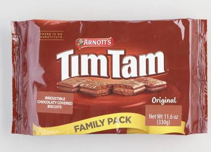 Tim Tam Arnott's Original Real Chocolate Biscuits Family Pack, 330g Cream Sandwich Biscuit