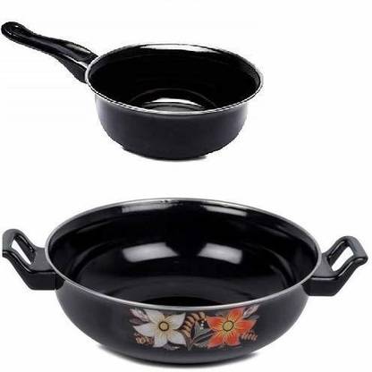 Mehak Heavy Weight Hard Anodise Kadhai & Tadka Combo Set Induction Bottom Cookware Set
