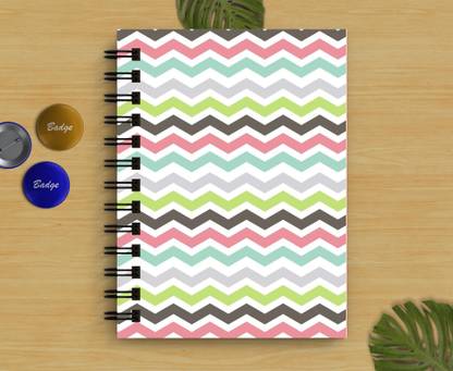 DI-KRAFT ZigZag Printed Regular Notebook A5 Diary Unruled 160 Pages