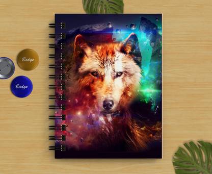 DI-KRAFT Wolf Print Regular Notebook A5 Diary Unruled 160 Pages