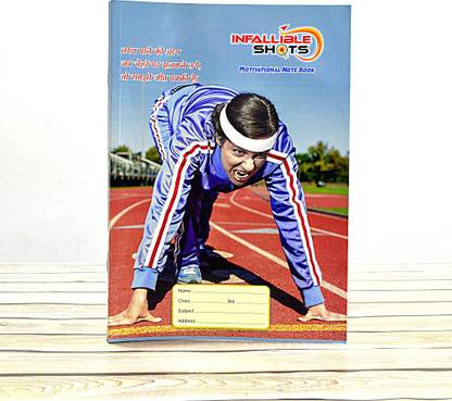 Infallible shots Motivational Quotes Note Book A4 Notebook Single Line Rule 272 Pages