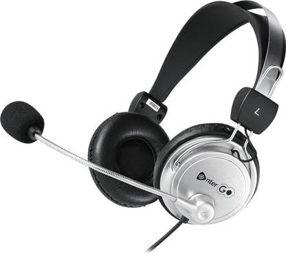 EnterGo USB Headphone, Mic Compatible with, PC,Mac,Laptop Wired Headset Wired