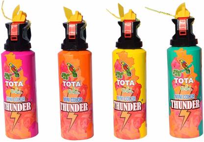 MADDYGROUP MINI HOLI HERBAL GULAL SPRAY BOTTLE| MINI THUNDER HOLI COLOUR SPRAY(PACK OF 4) Holi Color Powder Pack of 4