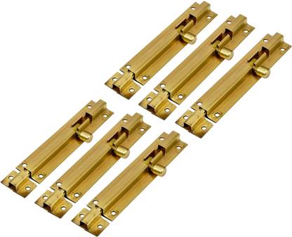 TREDWERE Tower Bolt Antique Brass Finish, (Premium Quality) (6.5 Inch) Door Security Latch Lock Tower Bolt for Home, Bathroom, Kitchen, Office(Pack Of 6) Brass Cabinet/Drawer Handle