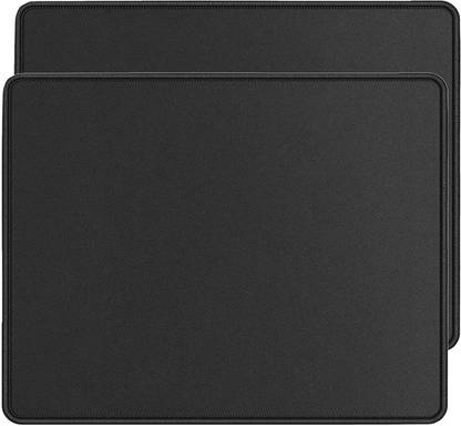 RiaTech 2 Pack Gaming Mouse Pad for Laptop/Computer with Stitched Edges and Non Slippery Rubber Base - Black Border 250 x 210 x 2mm Non Slip Base Mousepad