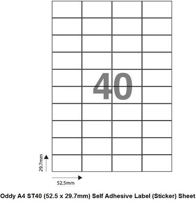 First Click self adhesive 40 Label in One A4 Sheet Pack of 100 sheets Paper Label