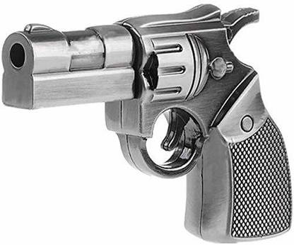 microware Silver Gun Shape USB Flash Drive Pen Drive Storage Pendrive Fold Style Gun Shaped 32GB USB 2.0 Memory Stick 32 GB Pen Drive Compatible with Laptop, Tablet, Desktop Computer, Television USB 2.0 Metal Case