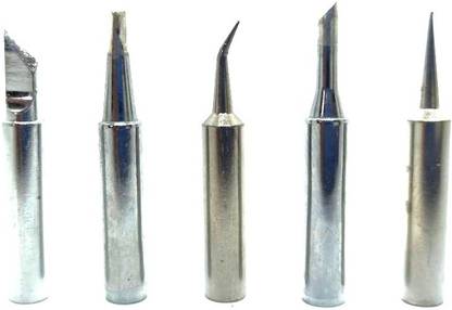 ARONET 60W Soldering Station Bits of 5 different shapes Conical 900M T-4C, K-type 900M T-K, Round tip 900M T-3.2D, Pointed needle tip & Curved tip (Pack of 5 bits) suitable for 936 / 937 Series Soldering Iron Station 60 W Simple