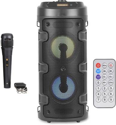 Alchiko AK-301 Powerful Best Sound Quality LED Party Lights With Wired Mic, Remote Controller, Connects With All Smartphones 12 W Bluetooth PA Speaker
