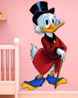 Approach home Decor 60.37 cm scrooge mcduck costume wall sticker 3d Self Adhesive Sticker