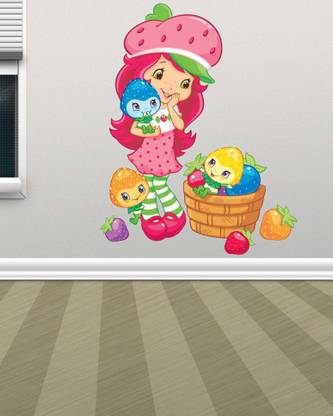 Approach home Decor 60 cm strawberry shortcake invitations 1st birthday wall sticker 3d Self Adhesive Sticker