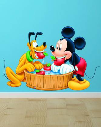 Approach home Decor 60 cm mickey mouse pluto dog wall sticker 3d Self Adhesive Sticker