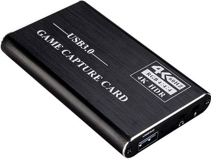 microware  TV-out Cable 4K HDMI Game Capture Card, USB 3.0 Audio Video Capture Device with HDMI Loop-Out 1080P 60FPS Live Streaming Game Recorder Device for Windows Linux OS X System/PS4