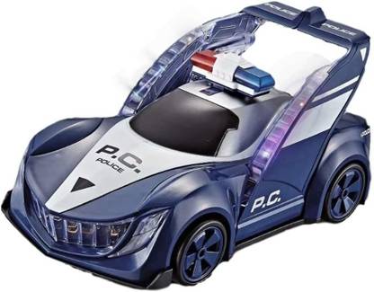 TUKAMCHA P.C. police car automatic change shape with light for all kids