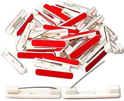 Hugesavings 100pcs 1.46 inches Safety Bar Pins, Adhesive Badge Crafting Pins for ID Badges, Nametags, Ribbons, and Crafting