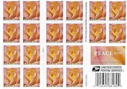USPS Peace Rose Forever Stamp (1 Booklet, 20 Stamps)