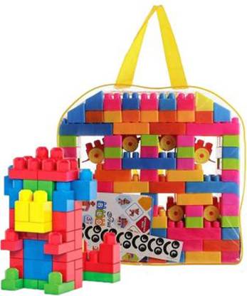 NIA 100 BLOCKS- Building Block Set Multicolor Blocks for Toddlers and Kids, Building Block for Boys and Girls ,100 Pieces, 20+ Activities