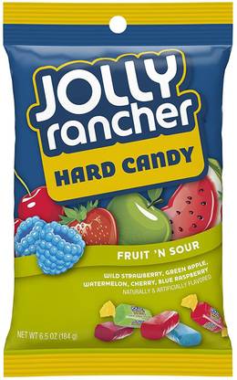 HERSHEY'S JOLLY RANCHER HARD CANDY FRUIT & SOUR IMPORTED 184gms BLUE RASPBERRY,GREEN APPLE, CHERRY, WILD STRAWBERRY AND WATERMELON Candy