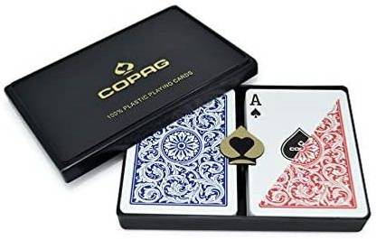 Copag 1546 Design 1100% Plastic Playing Cards, Poker Size Regular Index / Double Deck Set