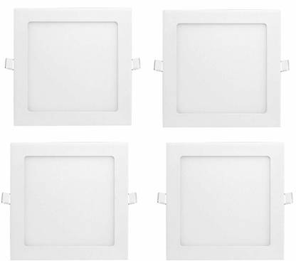 PSL 6W LED Square Panel light (Size- 4 Inches) for False Ceiling with Driver (White Color) (Pack of 4) Recessed Ceiling Lamp